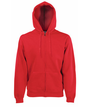 FELPA CAPPUCCIO ZIP PREMIUM ( FRUIT OF THE LOOM ) rosso